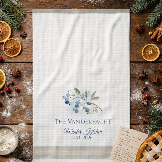 Personalized Winter – Blue Berry Botanical Theedoek