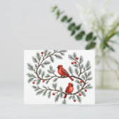 Personalized Winter Cardinal Holiday, Christmas, Briefkaart (Staand voorkant)