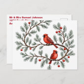 Personalized Winter Cardinal Holiday, Christmas, Briefkaart (Voorkant / Achterkant)