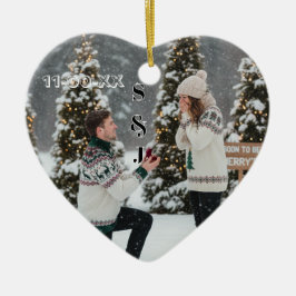 Personalized Winter Engagement Keepsake Keramisch Ornament