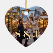 Personalized Winter Engagement Keepsake Keramisch Ornament (Achterkant)