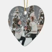 Personalized Winter Engagement Keepsake Keramisch Ornament (Links)