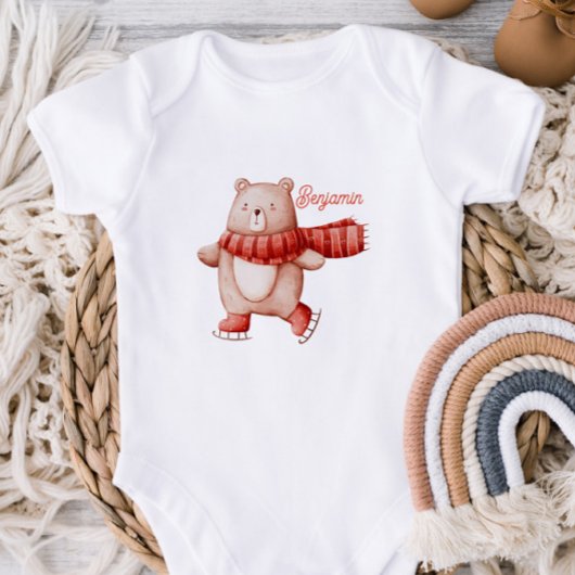 Personalized Winter Holiday Baby Bodysuit 
