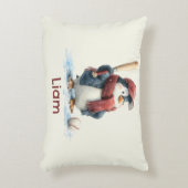 Personalized Winter Penguin Baseball Kid Accent Kussen (Voorkant(Verticaal))