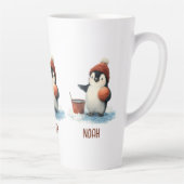 Personalized Winter Penguin Basketball Kid Latte Mok (Rechts)
