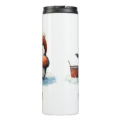 Personalized Winter Penguin Basketball Kid Thermosbeker (Achterkant)