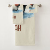 Personalized Winter Penguin Basketball Kid Towel Bad Handdoek (Insitu)