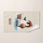 Personalized Winter Penguin Basketball Kid Towel Bad Handdoek (Handdoek)