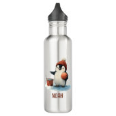 Personalized Winter Penguin Basketball Kid Waterfles (Links)