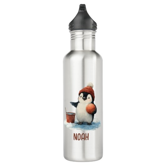 Personalized Winter Penguin Basketball Kid Waterfles (Rechts)