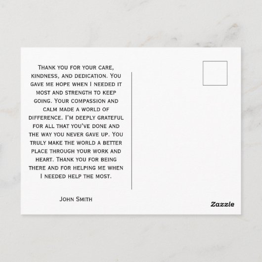 Personalized Winter Penguin “Best Doctor Ever” Briefkaart (Achterkant)