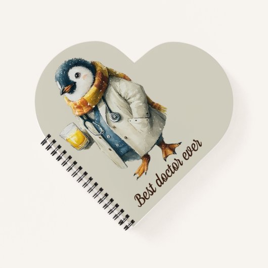 Personalized Winter Penguin “Best Doctor Ever” Notitieboek (Voorkant)