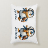 Personalized Winter Penguin Football Kid Accent Kussen (Voorkant(Verticaal))