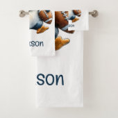Personalized Winter Penguin Football Kid Bad Handdoek (Insitu)