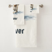 Personalized Winter Penguin Hockey Kid Bad Handdoek (Insitu)