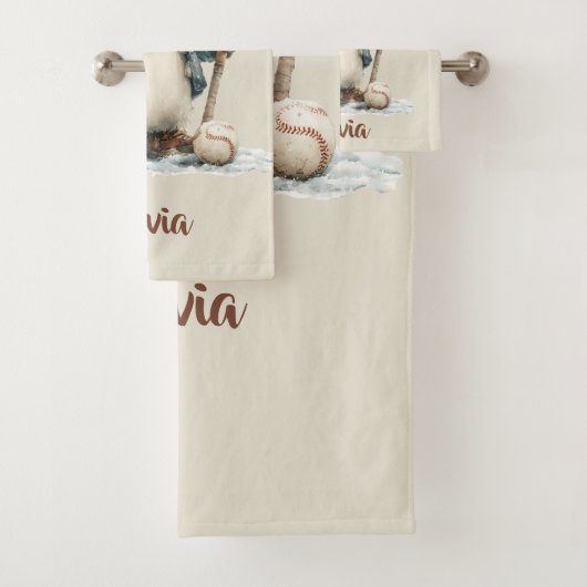 Personalized Winter Penguin Softball Kid Bad Handdoek (Insitu)