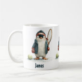 Personalized Winter Penguin Tennis Kid Koffiemok (Links)