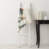 Personalized Winter Penguin Tennis Kid Sherpa Deken (In situ)