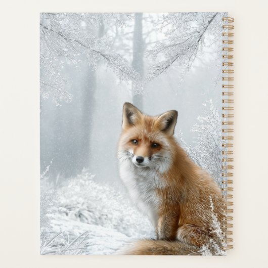 Personalized Winter Woodland Fox Planner (Achterkant)