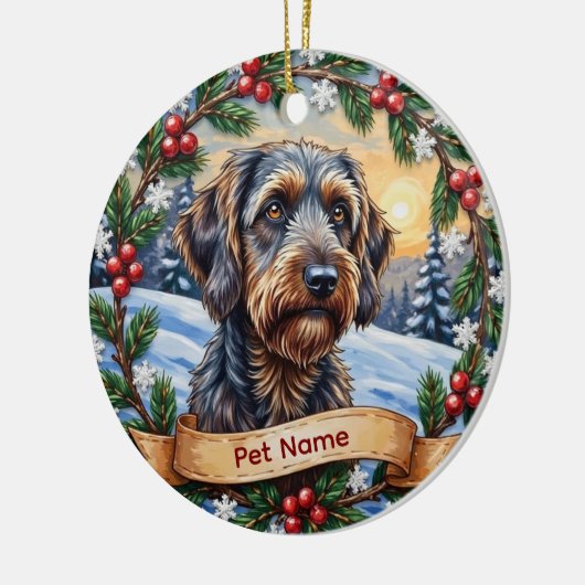 Personalized Wirehaired Pointing Griffon Christmas Keramisch Ornament (Links)