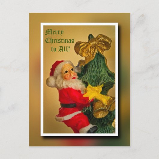 Personalized Wish from Papa Noel on Christmas Tree Feestdagenkaart (Voorkant)