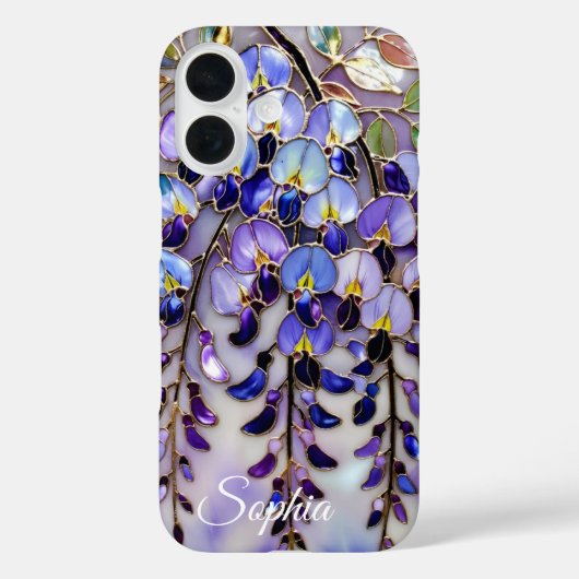Personalized Wisteria Floral Phone Case (Achterkant)