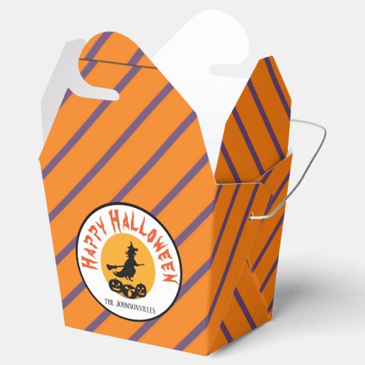 Personalized/Witch & Stripes/Halloween Treat Box Bedankdoosjes (Geopend)