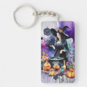 Personalized Witches Spell Watercolor Sleutelhanger (Voorkant)