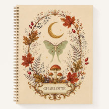 Personalized Witchy Autumn Luna Moth Journal