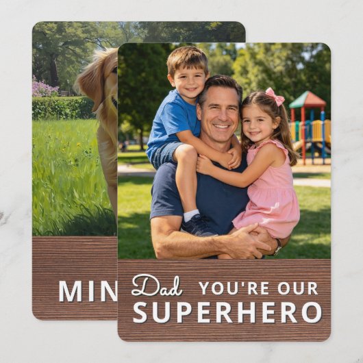 Personalized with 2 Photos and Text Kaart (Voorkant / Achterkant)