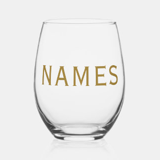 Personalized With Last Name or Nickname on Them Wijnglas Zonder Voet