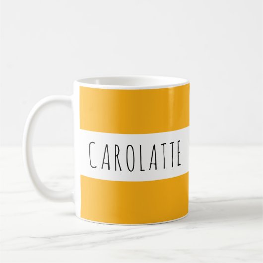 Personalized With Name Custom Dark Yellow Koffiemok (Links)