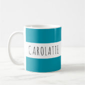 Personalized With Name Custom Turquoise Koffiemok (Links)