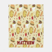 Personalized with Name Fast Food Fleece Blanket (Voorkant)