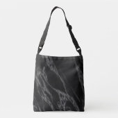 Personalized with Name Initial Chic Marble Black Crossbody Tas (Achterkant)