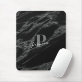 Personalized with Name Initial Marble Black Muismat (Met muis)