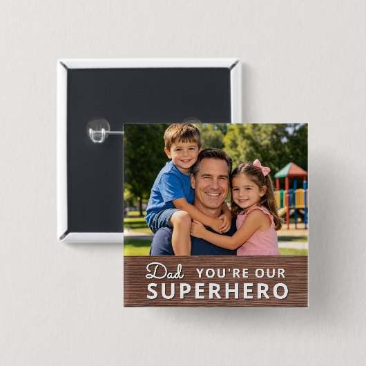 Personalized with Photo and Text Vierkante Button 5,1 Cm (Voorkant /achterkant)