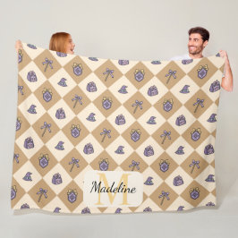 Personalized Wizard School Gold Monogram Name Fleece Deken