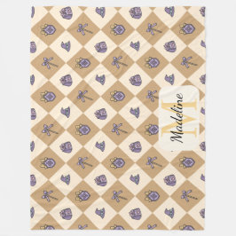 Personalized Wizard School Gold Monogram Name Fleece Deken