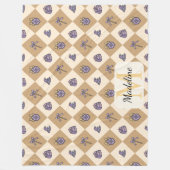 Personalized Wizard School Monogram Name Gold Fleece Deken (Voorkant)