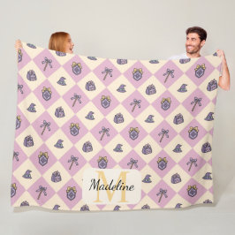 Personalized Wizard School Pink Monogram Name Fleece Deken