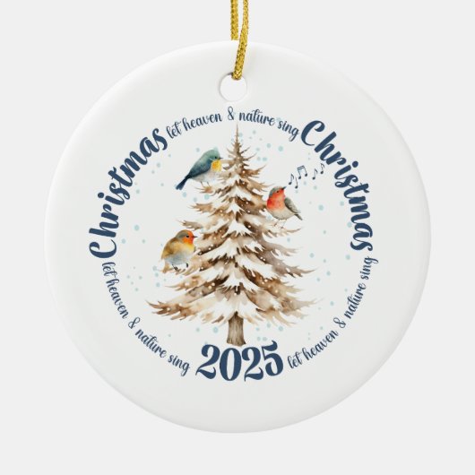 Personalized Woodland Birds Heaven and Nature Sing Keramisch Ornament (Voorkant)