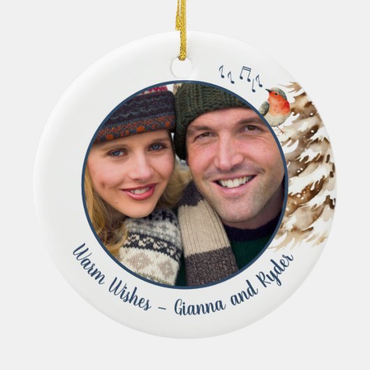Personalized Woodland Birds Heaven and Nature Sing Keramisch Ornament (Achterkant)