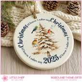 Personalized Woodland Birds Heaven and Nature Sing Keramisch Ornament