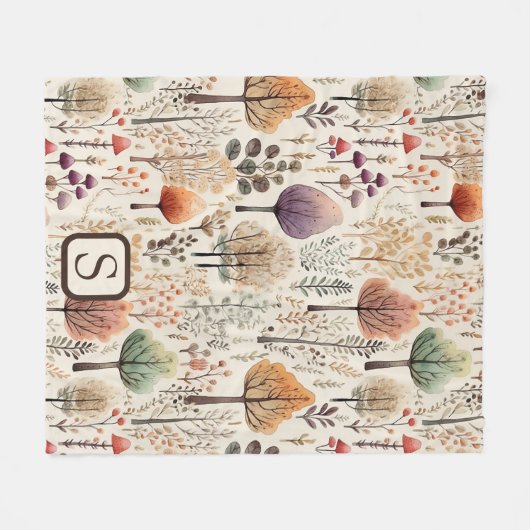 Personalized Woodland Cozy Cabin Fleece Deken (Voorkant (Horizontaal))