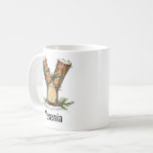 Personalized Woodland Log Monogram Y Christmas Koffiemok (Voorkant links)