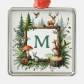 Personalized Woodland Monogram Christmas Ornament (Voorkant)