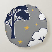 Personalized Woodland Tree and Star Round Pillow  Rond Kussen (Achterkant)