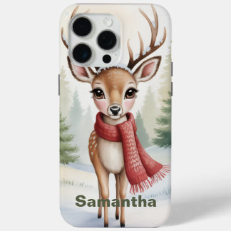 Personalized Woodland Winter, Farmhouse Xmas,      iPhone 15 Pro Max Hoesje