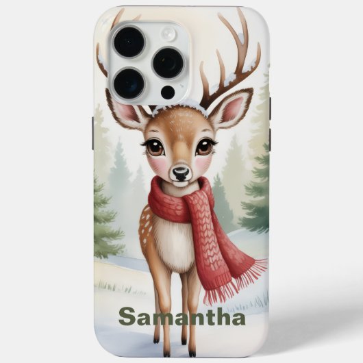 Personalized Woodland Winter, Farmhouse Xmas,      Case-Mate iPhone Case (Achterkant)